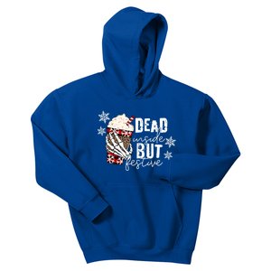 Christmas Skeleton Hand Dead Inside But Festive Christmas Gift Kids Hoodie