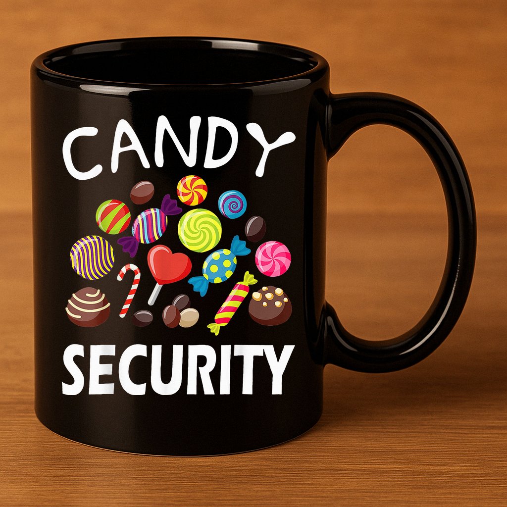 Candy Security Halloween Costume Party 11oz C Handle Ceramic Mug