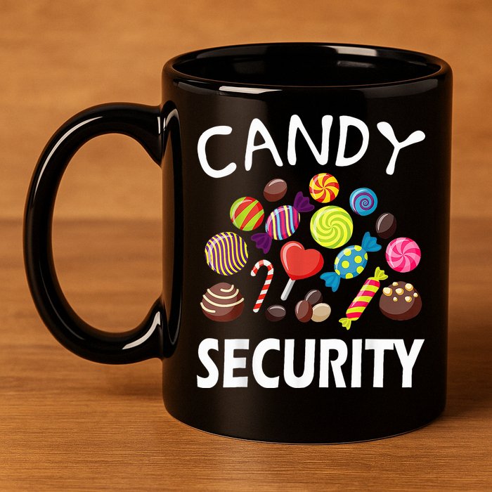 Candy Security Halloween Costume Party 11oz C Handle Ceramic Mug