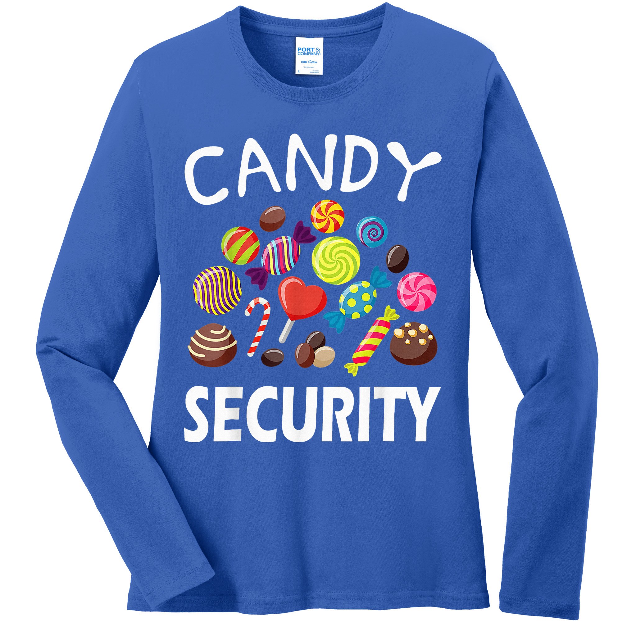 Candy Security Halloween Costume Party Ladies Long Sleeve Shirt