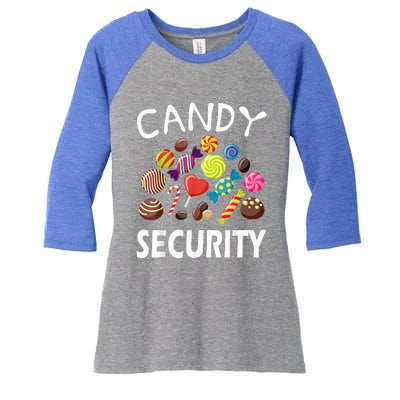 Candy Security Halloween Costume Party Women's Tri-Blend 3/4-Sleeve Raglan Shirt