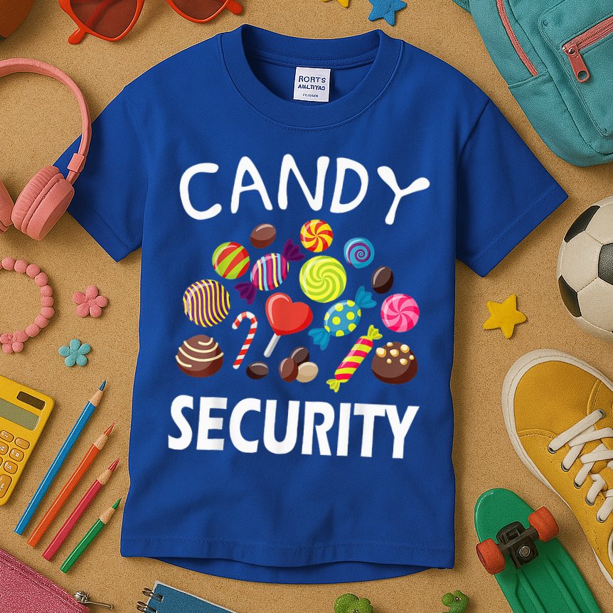 Candy Security Halloween Costume Party Kids T-Shirt