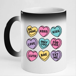 Candy Sweet Hearts Love Valentines Day 11oz Black Color Changing Mug