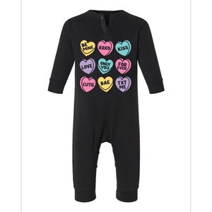 Candy Sweet Hearts Love Valentines Day Infant Fleece One Piece