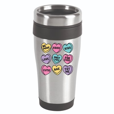 Candy Sweet Hearts Love Valentines Day 16oz Travel Tumbler