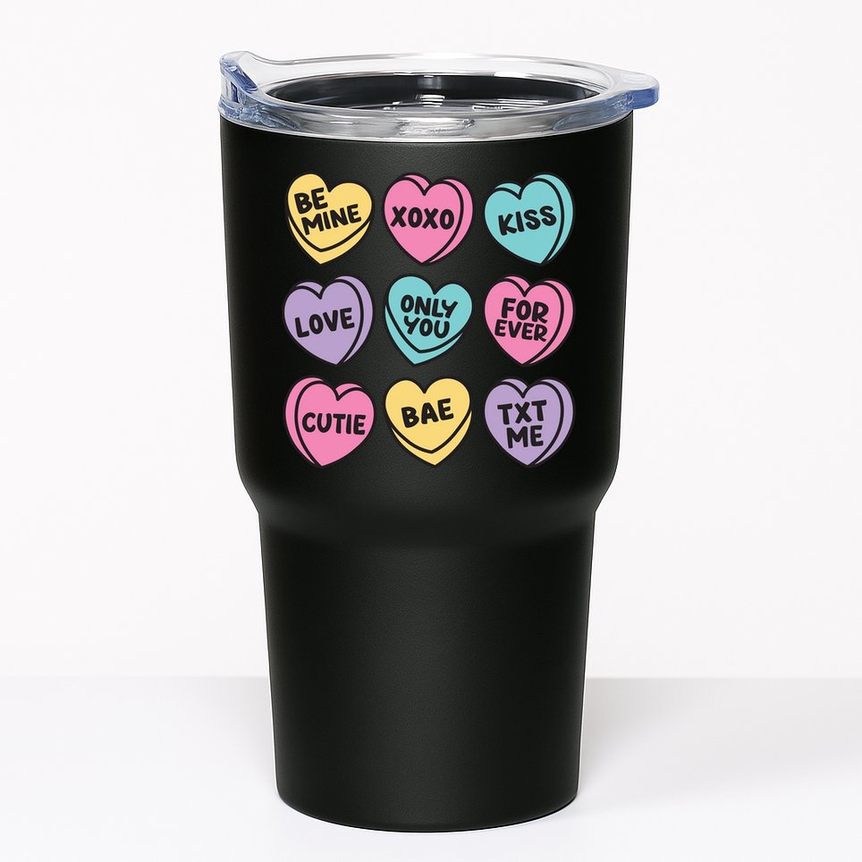 Candy Sweet Hearts Love Valentines Day Tumbler