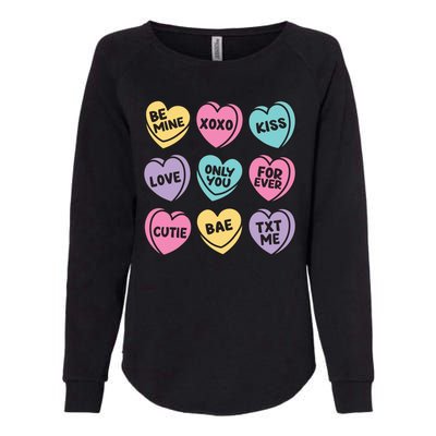 Candy Sweet Hearts Love Valentines Day Womens California Wash Sweatshirt