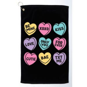 Candy Sweet Hearts Love Valentines Day Platinum Collection Golf Towel