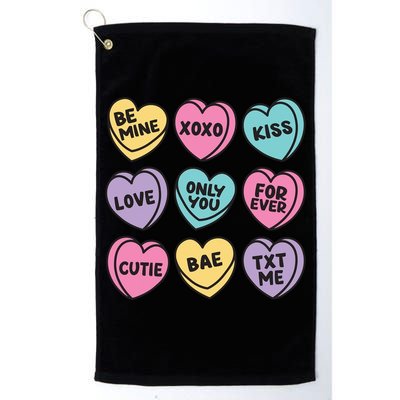Candy Sweet Hearts Love Valentines Day Golf Towel