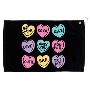 Candy Sweet Hearts Love Valentines Day Grommeted Golf Towel