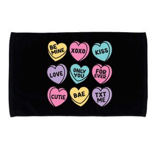 Candy Sweet Hearts Love Valentines Day Microfiber Hand Towel