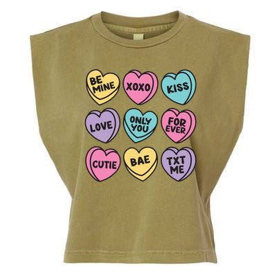 Candy Sweet Hearts Love Valentines Day Garment-Dyed Women's Muscle Tee