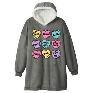 Candy Sweet Hearts Love Valentines Day Hooded Wearable Blanket