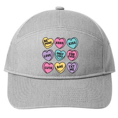 Candy Sweet Hearts Love Valentines Day 7-Panel Snapback Hat