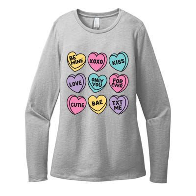 Candy Sweet Hearts Love Valentines Day Womens CVC Long Sleeve Shirt