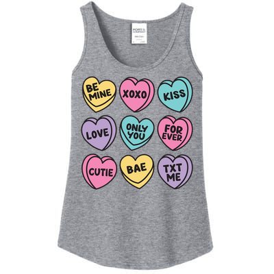 Candy Sweet Hearts Love Valentines Day Ladies Essential Tank