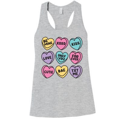 Candy Sweet Hearts Love Valentines Day Women's Racerback Tank