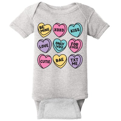 Candy Sweet Hearts Love Valentines Day Baby Bodysuit