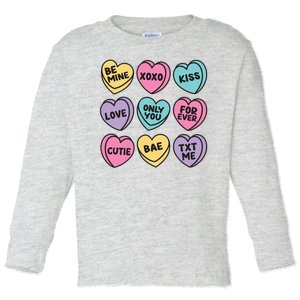 Candy Sweet Hearts Love Valentines Day Toddler Long Sleeve Shirt