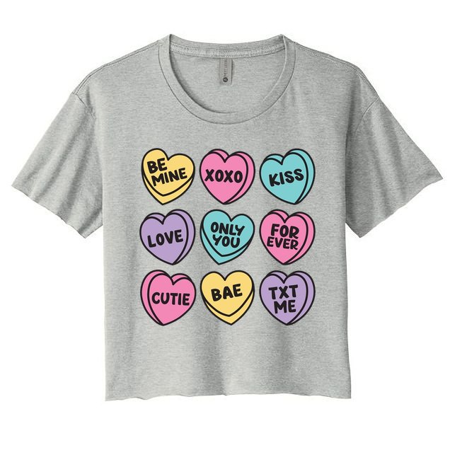 Candy Sweet Hearts Love Valentines Day Crop Top