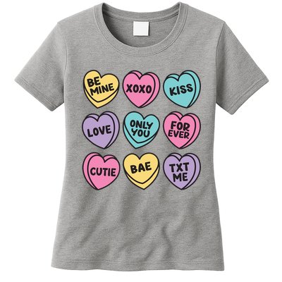 Candy Sweet Hearts Love Valentines Day Womens T-Shirt