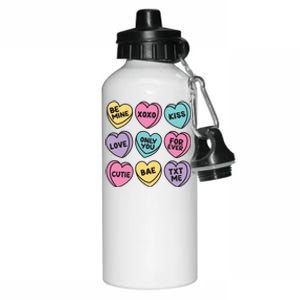 Candy Sweet Hearts Love Valentines Day Aluminum Water Bottle