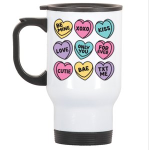 Candy Sweet Hearts Love Valentines Day Stainless Steel Travel Mug