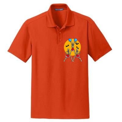 Cheerleading Skeleton Halloween Cheer Skeleton Cheerleader Dry Zone Grid Polo