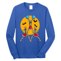 Cheerleading Skeleton Halloween Cheer Skeleton Cheerleader Long Sleeve Shirt