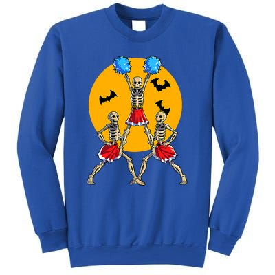 Cheerleading Skeleton Halloween Cheer Skeleton Cheerleader Sweatshirt