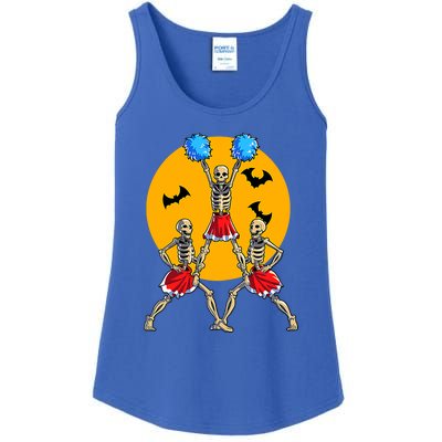 Cheerleading Skeleton Halloween Cheer Skeleton Cheerleader Ladies Essential Tank