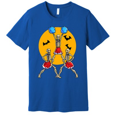 Cheerleading Skeleton Halloween Cheer Skeleton Cheerleader Premium T-Shirt