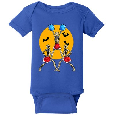 Cheerleading Skeleton Halloween Cheer Skeleton Cheerleader Baby Bodysuit