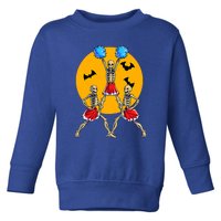 Cheerleading Skeleton Halloween Cheer Skeleton Cheerleader Toddler Sweatshirt