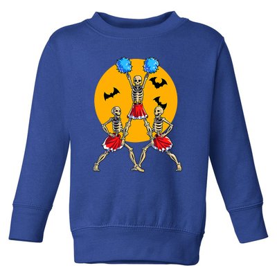 Cheerleading Skeleton Halloween Cheer Skeleton Cheerleader Toddler Sweatshirt