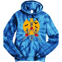 Cheerleading Skeleton Halloween Cheer Skeleton Cheerleader Tie Dye Hoodie