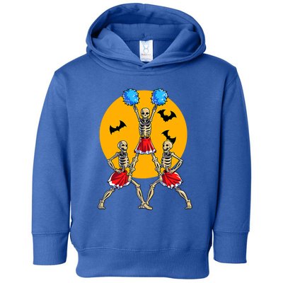 Cheerleading Skeleton Halloween Cheer Skeleton Cheerleader Toddler Hoodie