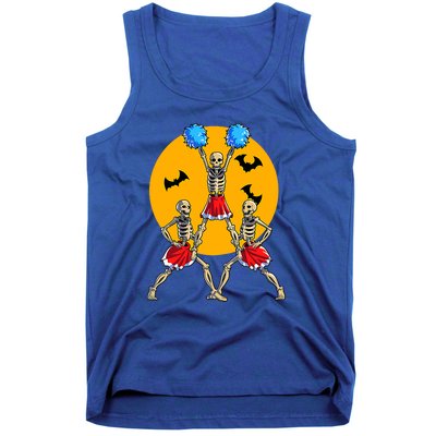 Cheerleading Skeleton Halloween Cheer Skeleton Cheerleader Tank Top