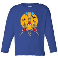 Cheerleading Skeleton Halloween Cheer Skeleton Cheerleader Toddler Long Sleeve Shirt