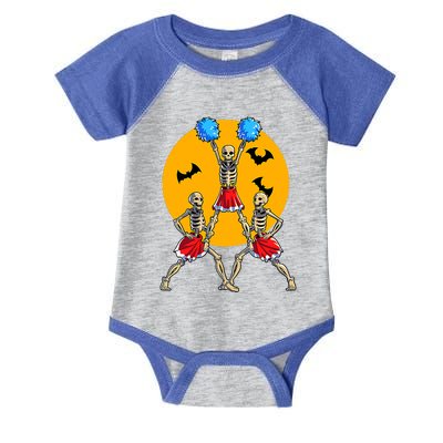 Cheerleading Skeleton Halloween Cheer Skeleton Cheerleader Infant Baby Jersey Bodysuit