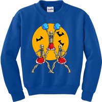 Cheerleading Skeleton Halloween Cheer Skeleton Cheerleader Kids Sweatshirt