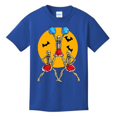 Cheerleading Skeleton Halloween Cheer Skeleton Cheerleader Kids T-Shirt