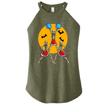 Cheerleading Skeleton Halloween Cheer Skeleton Cheerleader Women's Perfect Tri Rocker Tank