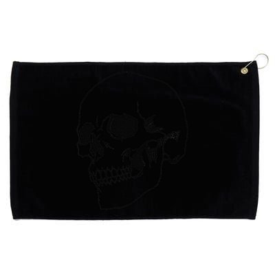 Cool Spooky Halloween Skeleton Goth Soft Grunge Black Skull Grommeted Golf Towel