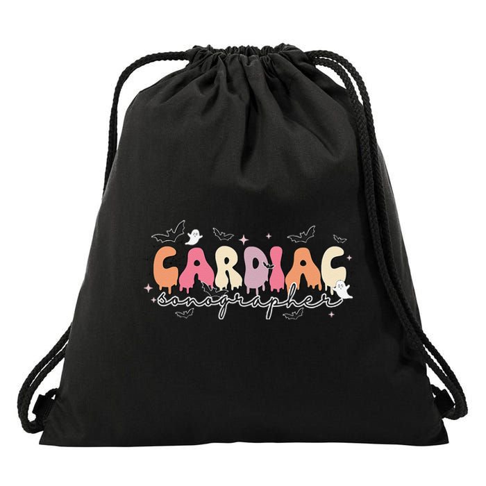 Cardiac Sonographer Halloween Ghosts Echocardiographers Drawstring Bag