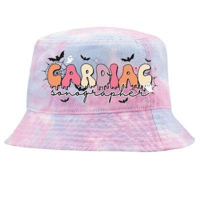 Cardiac Sonographer Halloween Ghosts Echocardiographers Tie-Dyed Bucket Hat