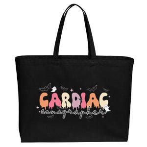 Cardiac Sonographer Halloween Ghosts Echocardiographers Cotton Canvas Jumbo Tote