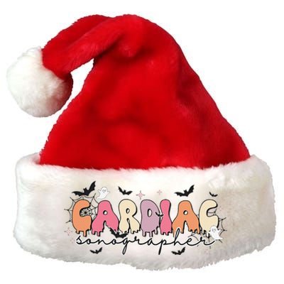 Cardiac Sonographer Halloween Ghosts Echocardiographers Premium Christmas Santa Hat