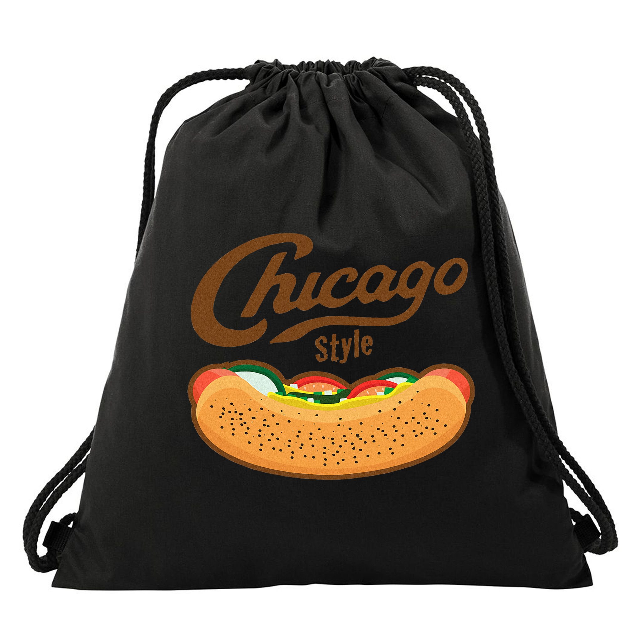 Chicago Style Hot Dog Summer Drawstring Bag