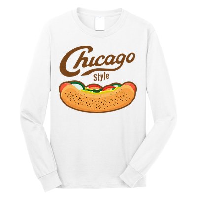 Chicago Style Hot Dog Summer Long Sleeve Shirt